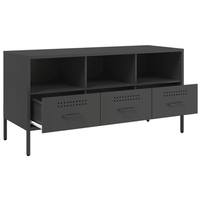TV-taso musta 100,5x39x50,5 cm kylmävalssattu teräs
