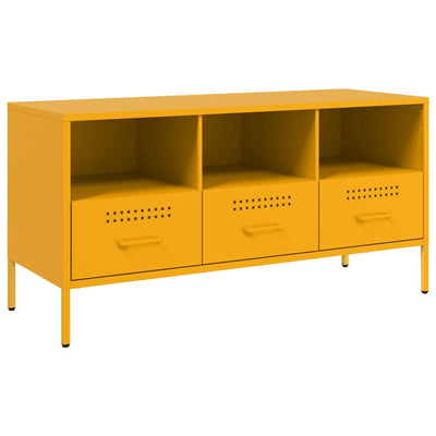 TV-taso sinapinkeltainen 100,5x39x50,5 cm kylmävalssattu teräs