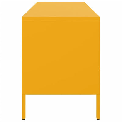 TV-taso sinapinkeltainen 100,5x39x50,5 cm kylmävalssattu teräs