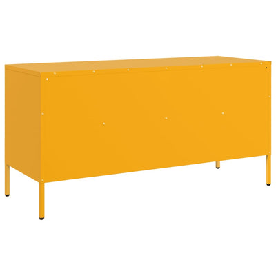 TV-taso sinapinkeltainen 100,5x39x50,5 cm kylmävalssattu teräs