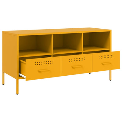 TV-taso sinapinkeltainen 100,5x39x50,5 cm kylmävalssattu teräs