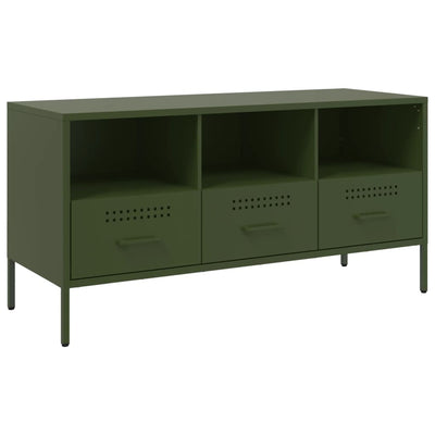 TV-taso oliivinvihreä 100,5x39x50,5 cm kylmävalssattu teräs
