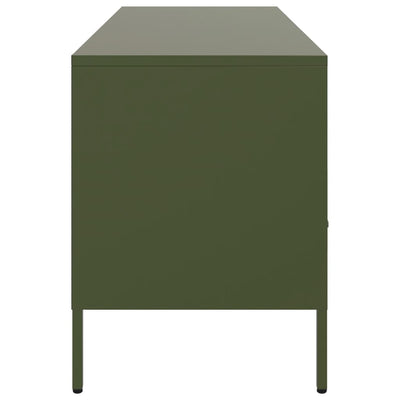 TV-taso oliivinvihreä 100,5x39x50,5 cm kylmävalssattu teräs