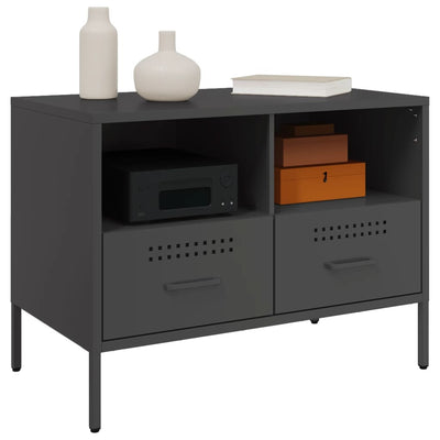 TV-tasot 2 kpl musta 68x39x50,5 cm kylmävalssattu teräs