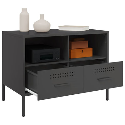 TV-tasot 2 kpl musta 68x39x50,5 cm kylmävalssattu teräs