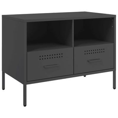 TV-tasot 2 kpl musta 68x39x50,5 cm kylmävalssattu teräs