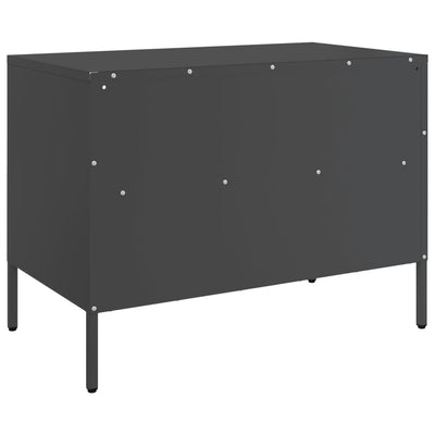 TV-tasot 2 kpl musta 68x39x50,5 cm kylmävalssattu teräs