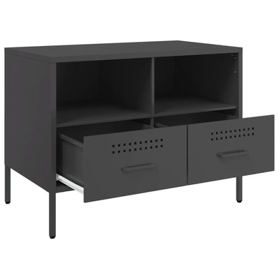 TV-tasot 2 kpl musta 68x39x50,5 cm kylmävalssattu teräs