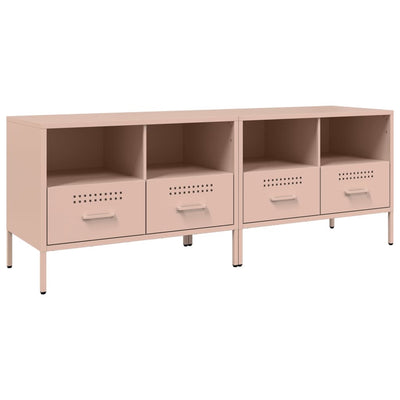 TV-tasot 2 kpl pinkki 68x39x50,5 cm kylmävalssattu teräs