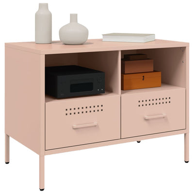 TV-tasot 2 kpl pinkki 68x39x50,5 cm kylmävalssattu teräs