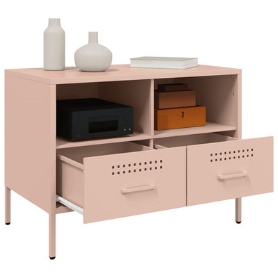 TV-tasot 2 kpl pinkki 68x39x50,5 cm kylmävalssattu teräs