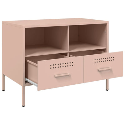 TV-tasot 2 kpl pinkki 68x39x50,5 cm kylmävalssattu teräs
