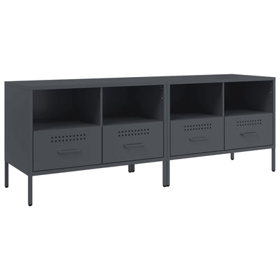 TV-tasot 2 kpl antrasiitti 68x39x50,5 cm kylmävalssattu teräs