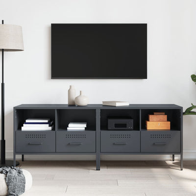 TV-tasot 2 kpl antrasiitti 68x39x50,5 cm kylmävalssattu teräs