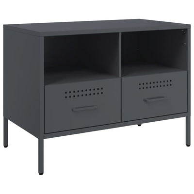 TV-tasot 2 kpl antrasiitti 68x39x50,5 cm kylmävalssattu teräs
