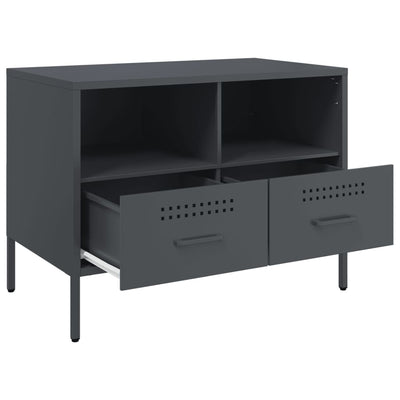TV-tasot 2 kpl antrasiitti 68x39x50,5 cm kylmävalssattu teräs