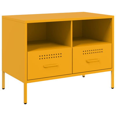 TV-taso sinapinkeltainen 68x39x50,5 cm kylmävalssattu teräs