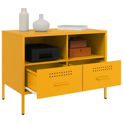 TV-taso sinapinkeltainen 68x39x50,5 cm kylmävalssattu teräs