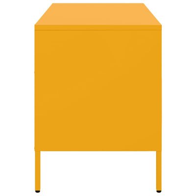 Sinapinkeltainen tv-taso Domusei 68x39x50,5cm (kylmävalssattu teräs)