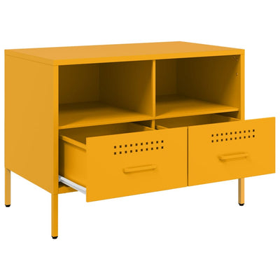 TV-taso sinapinkeltainen 68x39x50,5 cm kylmävalssattu teräs
