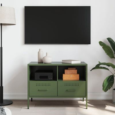 TV-taso oliivinvihreä 68x39x50,5 cm kylmävalssattu teräs