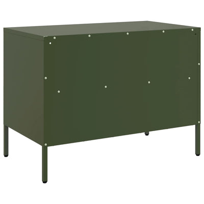 TV-taso oliivinvihreä 68x39x50,5 cm kylmävalssattu teräs