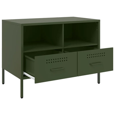 TV-taso oliivinvihreä 68x39x50,5 cm kylmävalssattu teräs