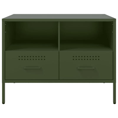 Yöpöydät 2 kpl oliivinvihreä 68x39x50,5 cm kylmävalssattu teräs