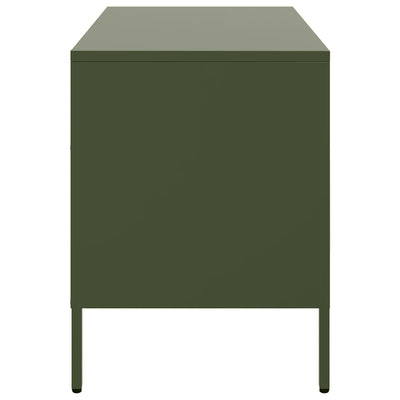 Yöpöydät 2 kpl oliivinvihreä 68x39x50,5 cm kylmävalssattu teräs
