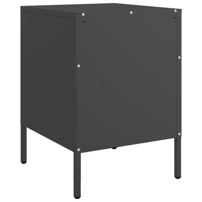 Yöpöydät 2 kpl musta 36x39x50,5 cm kylmävalssattu teräs
