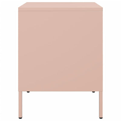 Yöpöydät 2 kpl pinkki 36x39x50,5 cm kylmävalssattu teräs