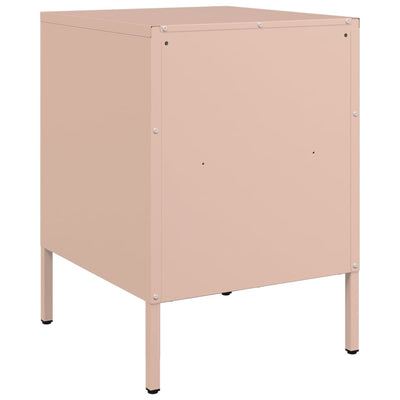 Yöpöydät 2 kpl pinkki 36x39x50,5 cm kylmävalssattu teräs