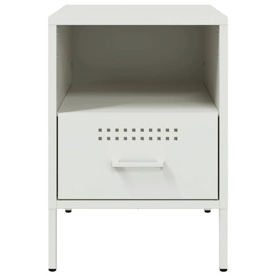 Valkoinen yöpöydät Winnie 36x39x50,5cm (2 kpl kylmävalssattu teräs)