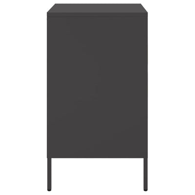 Yöpöydät 2 kpl musta 36x39x68 cm kylmävalssattu teräs