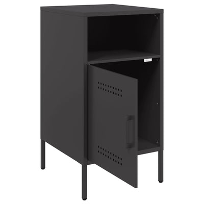 Yöpöydät 2 kpl musta 36x39x68 cm kylmävalssattu teräs