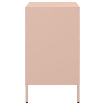 Yöpöydät 2 kpl pinkki 36x39x68 cm kylmävalssattu teräs