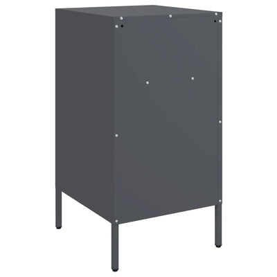 Yöpöydät 2 kpl antrasiitti 36x39x68 cm kylmävalssattu teräs