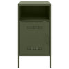 Oliivinvihreä yöpöytä Oftana 36x39x68cm (kylmävalssattu teräs)