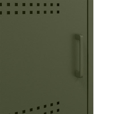 Oliivinvihreä yöpöydät Oftana 36x39x68cm (2 kpl kylmävalssattu teräs)