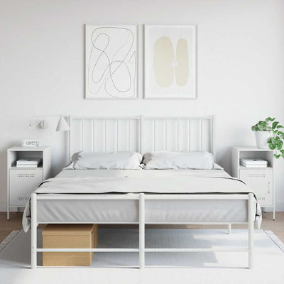 Valkoinen yöpöydät Oftana 36x39x68cm (2 kpl, teräs)