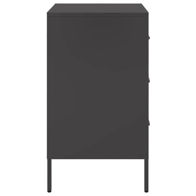 Yöpöydät 2 kpl musta 36x39x68 cm kylmävalssattu teräs