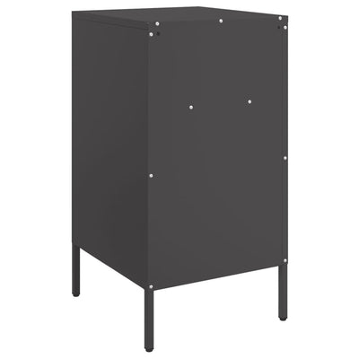 Yöpöydät 2 kpl musta 36x39x68 cm kylmävalssattu teräs