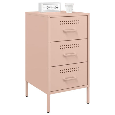 Yöpöydät 2 kpl pinkki 36x39x68 cm kylmävalssattu teräs