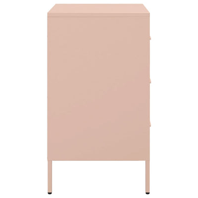 Yöpöydät 2 kpl pinkki 36x39x68 cm kylmävalssattu teräs