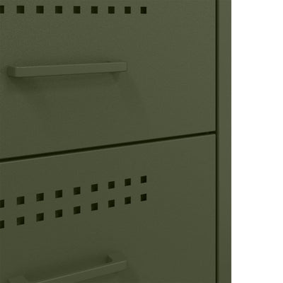 Oliivinvihreä yöpöydät Shyheim 36x39x68cm (2 kpl kylmävalssattu teräs)