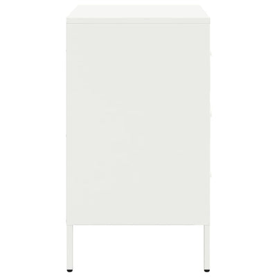 Valkoinen yöpöydät Shyheim 36x39x68cm (2 kpl kylmävalssattu teräs)