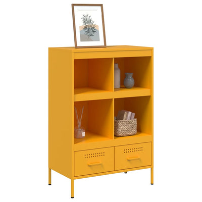 Kaappi sinapinkeltainen 68x39x101,5 cm kylmävalssattu teräs