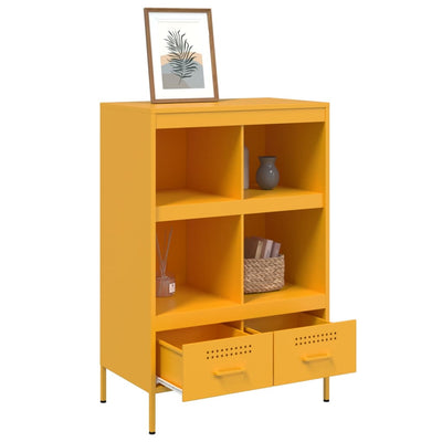 Kaappi sinapinkeltainen 68x39x101,5 cm kylmävalssattu teräs