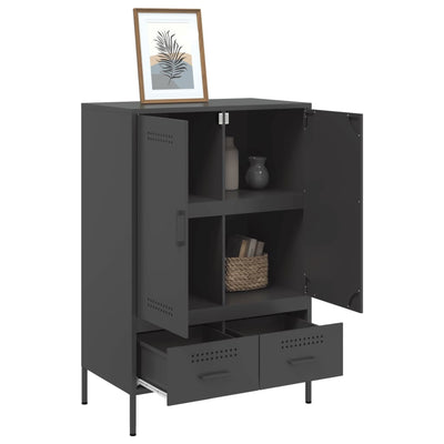Kaappi musta 68x39x101,5 cm kylmävalssattu teräs