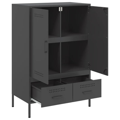 Kaappi musta 68x39x101,5 cm kylmävalssattu teräs